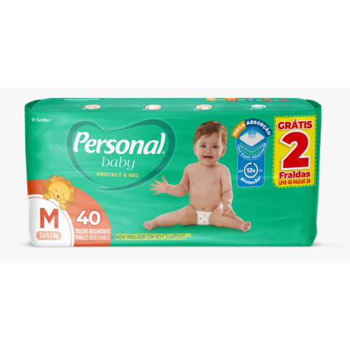 Fralda Personal Baby Protect&Sec Mega MD C/40 UN FD com 9 PT