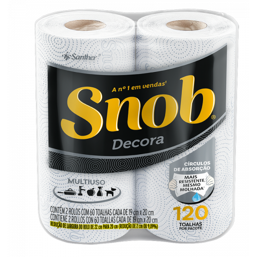 TOALHA DE PAPEL SNOB F DUPLA C/2 UNID - DECORADA FD COM 12 PT