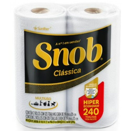 TOALHA DE PAPEL SNOB F DUPLA HIPER C/2 UN - FD COM 10 PT