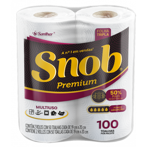 TOALHA DE PAPEL SNOB F TRIPLA C/2 UN - FD COM 12 PT