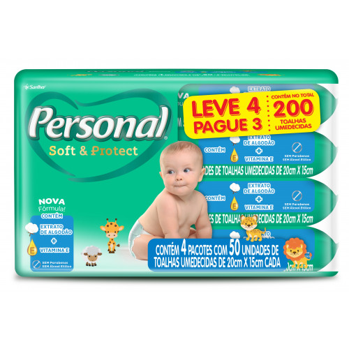 TOALHA UMED PERSONAL SOFT PROT L4/P3 50FL - PT COM 4 UM