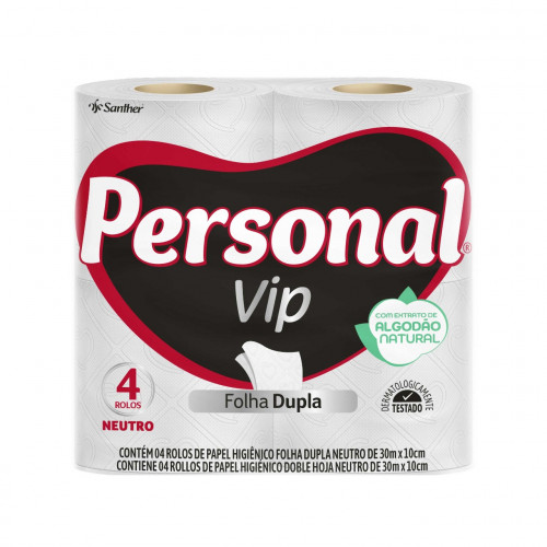 Papel Personal VIP FD C/4 Unidades Neutro 30M FD com 16 PT