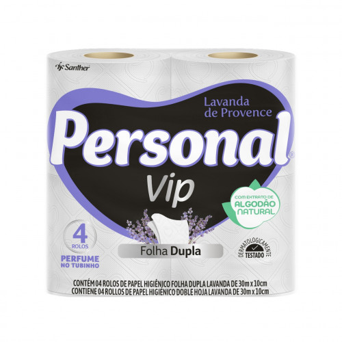 Papel Personal VIP FD C/4 Unidades Lavanda 30M FD com 16 PT