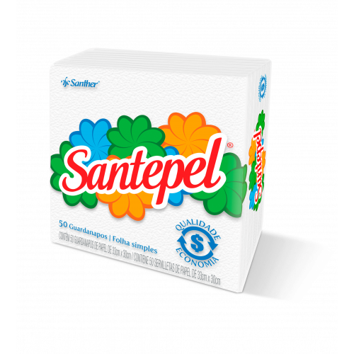 GUARDANAPO SANTEPEL GRANDE - C/50 FOLHAS CF COM 12 PT