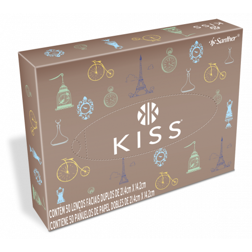 LENÇO FACIAL KISS C/50 FOLHAS - NORMAL CF COM 7 PT