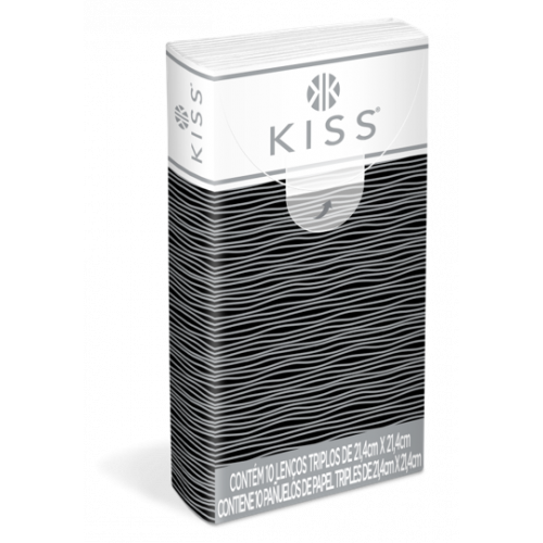 LENÇO FACIAL KISS DE BOLSO C/10 FOLHAS - FOLHA TRIPLA DS COM 28 UM