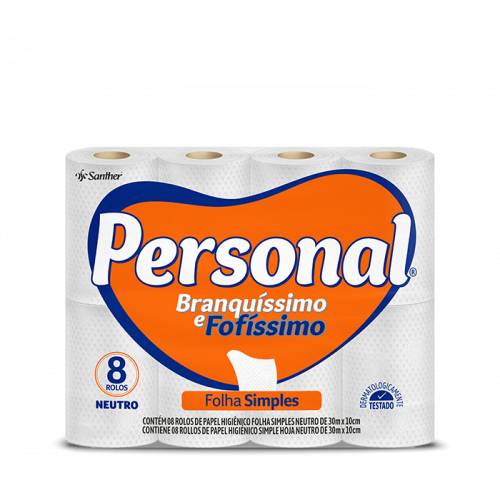 PERSONAL FOLHA SIMPLES COMPACTO C/8 UNIDADES - NEUTRO FD COM 8 PT