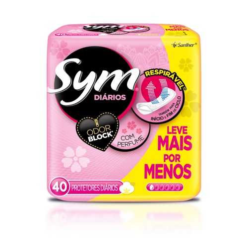 PROTETOR DIÁRIO SYM C/40 - C/ FRAGRÂNCIA CX COM 20 PT