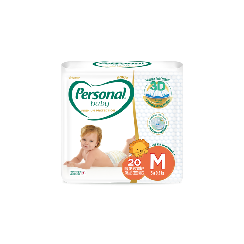FRALDA PERSONAL BABY PREMIUM PROTECTION - MD C/20 UN FD COM 12 PT
