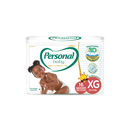 FRALDA PERSONAL BABY PREMIUM PROTECTION - XG C/16 UN FD COM 12 PT