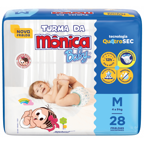 Fralda Turma da Mônica Jumbo (M) C/28 Fardos com 6 Pacotes