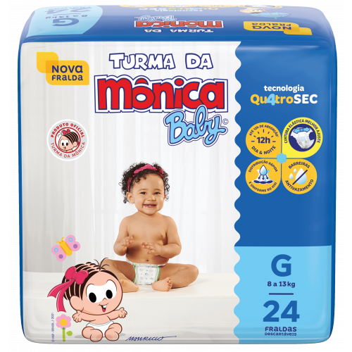 Fralda Turma da Mônica Jumbo (G) C/24 Fardos com 6 Pacotes