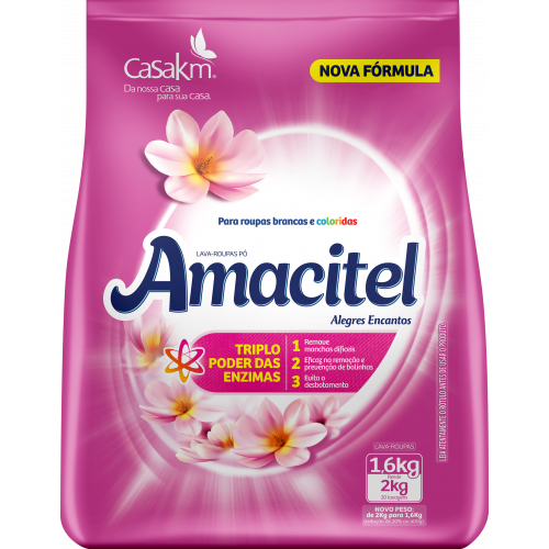 LAVA ROUPAS EM PO AMACITEL 1,6 KG - ALEGRES ENCANTOS FD COM 7 UM