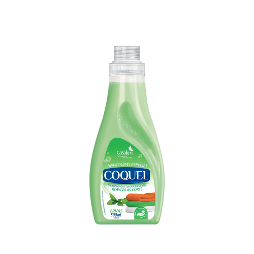 LAVA ROUPAS LÍQUIDO COQUEL 500ML - ERVAS CX COM 12 UM