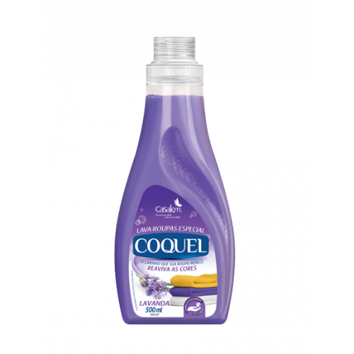 LAVA ROUPAS LÍQUIDO  COQUEL 500ML - LAVANDA CX COM 12 UM