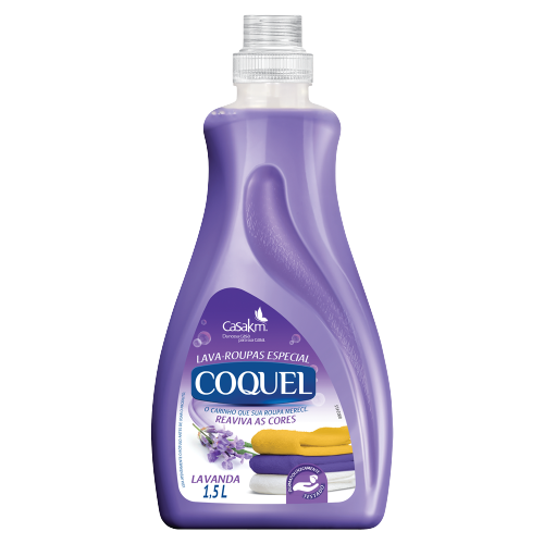 LAVA ROUPAS LÍQUIDO COQUEL 1,5L - LAVANDA CX COM 6 UM