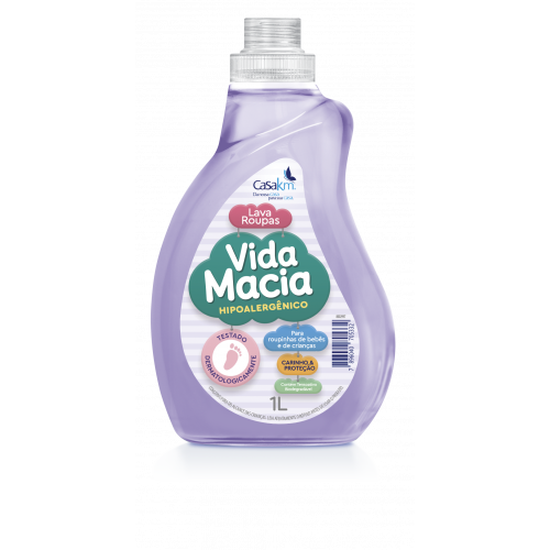 LAVA ROUPAS INFANTIL VIDA MACIA 1L - LÍQUIDO UM COM 1 UM