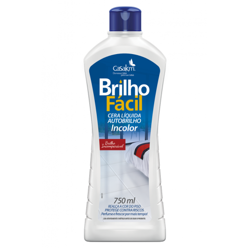 CERA LÍQUIDA BRILHO FÁCIL 750ML - INCOLOR CX COM 12 UM