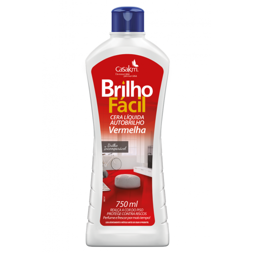 CERA LÍQUIDA BRILHO FÁCIL 750ML - VERMELHA CX COM 12 UM