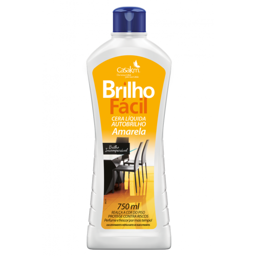 CERA LÍQUIDA BRILHO FÁCIL 750ML - AMARELA CX COM 12 UM