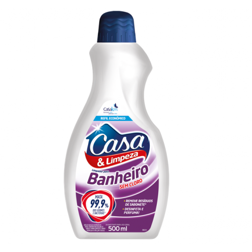 LIMPADOR BANH S/CLORO CASA&LIMPEZA 500ML - REFIL UM COM 1 UM