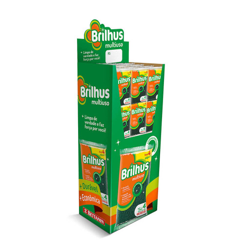 BRILHUS DISPLAY ESPONJA L4P3 - MULTIUSO CX COM 144 UM