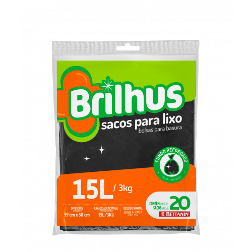 BRILHUS SACO P/ LIXO ALMOFADA - 15L UM COM 1 UM