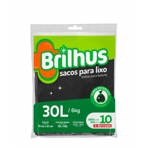 BRILHUS SACO P/ LIXO ALMOFADA - 30L UM COM 1 UM