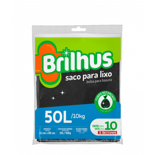 BRILHUS SACO P/ LIXO ALMOFADA - 50L UM COM 1 UM