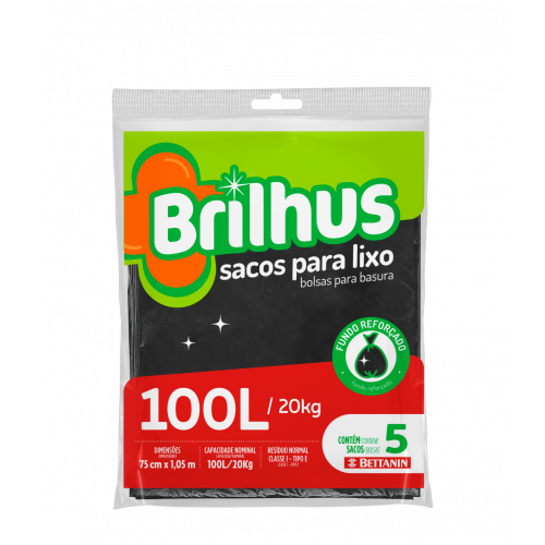 BRILHUS SACO P/ LIXO ALMOFADA - 100L UM COM 1 UM