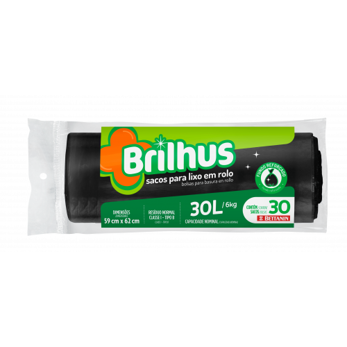 BRILHUS SACO P/ LIXO ROLO - 30L UM COM 1 UM