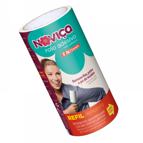 NOVIÇA REFIL ROLO ADESIVO - PLÁSTICO CX COM 12 UM
