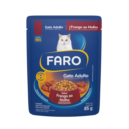 FARO GATO ADULTO SACHE 85G - FRANGO DS COM 18 UN