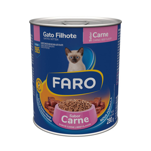 FARO GATO FILHOTE LATA 280G - CARNE UN COM 1 UN