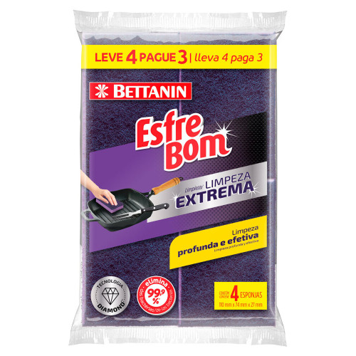 ESFREBOM ESPONJA DIAMOND - C/3 UM COM 1 UM