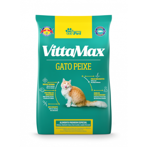 ALIM GATO VITTAMAX 1KG - PEIXE FD COM 10 UM