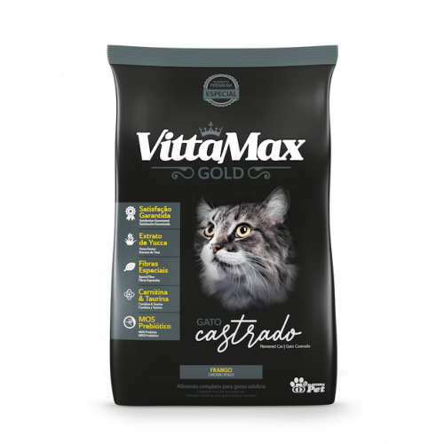 ALIM GATO VITTAMAX 1KG - CASTRADO F/A FD COM 10 UM