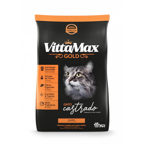 ALIM GATO VITTAMAX 1KG - CASTRAD SALMAO FD COM 10 UM