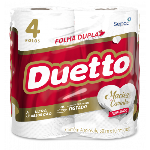 DUETTO  C/4 FOLHA DUPLA 30MTS - PERFUMADO FD COM 16 PT