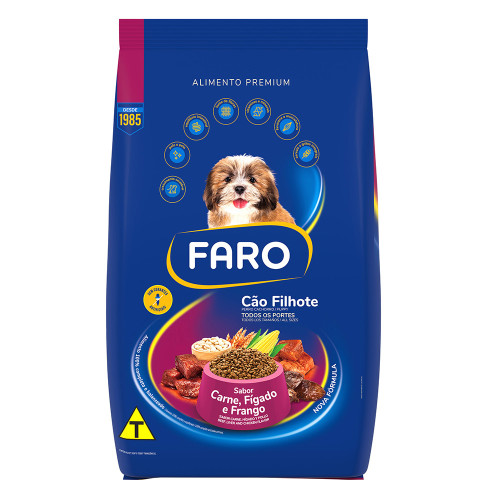 FARO CAO FILHOTE PC 900GR - CAR FIG E VEG FD COM 6 UN