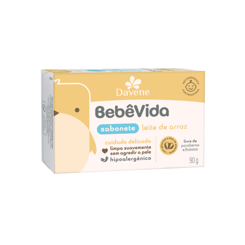 BEBE VIDA SABONETE VEGETAL DAVENE 90G - LEITE DE ARROZ UM COM 1 UM