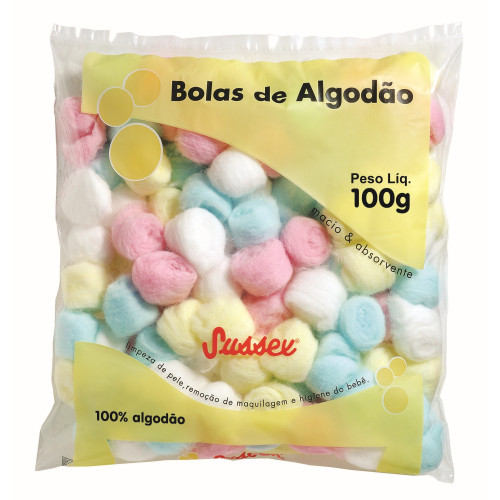 ALGODAO BOLA SUSSEX 100GR - COLORIDA UN COM 1 UN