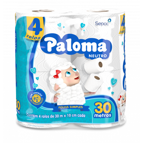 PALOMA C/4 FOLHA SIMPLES 30MTS - NEUTRO FD COM 16 PT