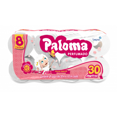 PALOMA C/8 FOLHA SIMPLES 30MTS - PERFUMADO FD COM 8 PT